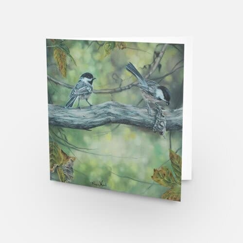 Carte de souhait de l’oeuvre « Mésanges en automne »